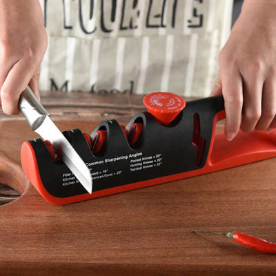 aiguiseur couteaux rouge