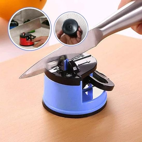 aiguiseur couteau bleu manuel utilisation securisee cuisine
