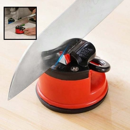 aiguiseur couteau manuel rouge compact précision lame acier